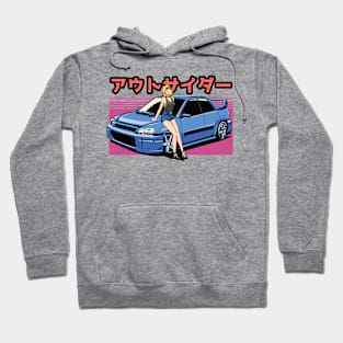 Kawaii Anime Girl with subaru car Hoodie